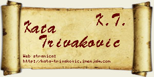 Kata Trivaković vizit kartica